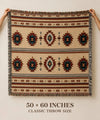 Southwestern Woven Throw Blanket, Boho Geometric Cotton Blanket, Western Home Decor, Fringed Couch Throw, 50x60 or 60x85