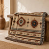 Southwestern Woven Throw Blanket, Boho Geometric Cotton Blanket, Western Home Decor, Fringed Couch Throw, 50x60 or 60x85