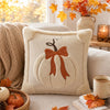 Embroidered Autumn Throw Pillow