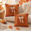 Embroidered Autumn Throw Pillow