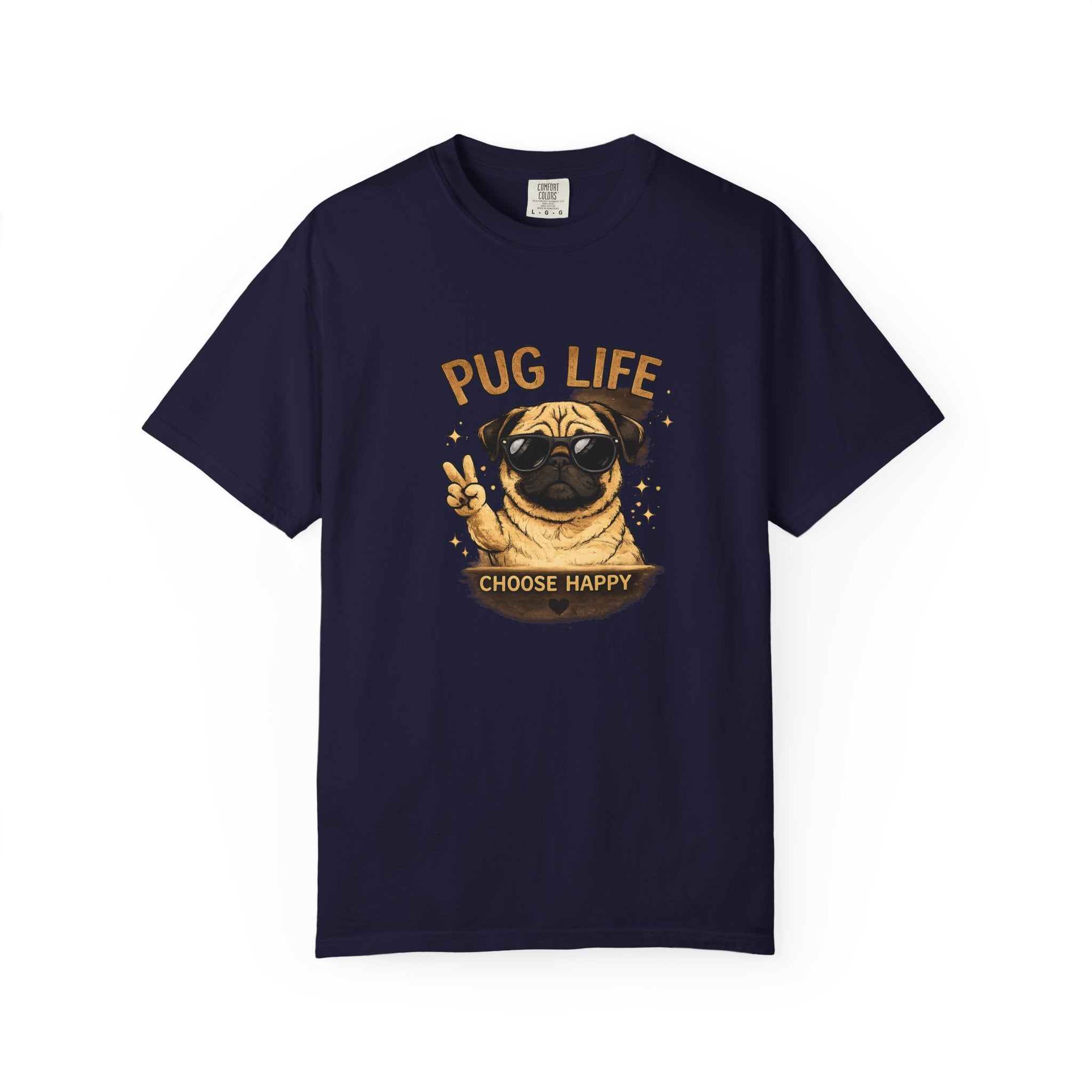 Pug T-Shirt — "Choose Happy" Cute Pug Graphic Tee