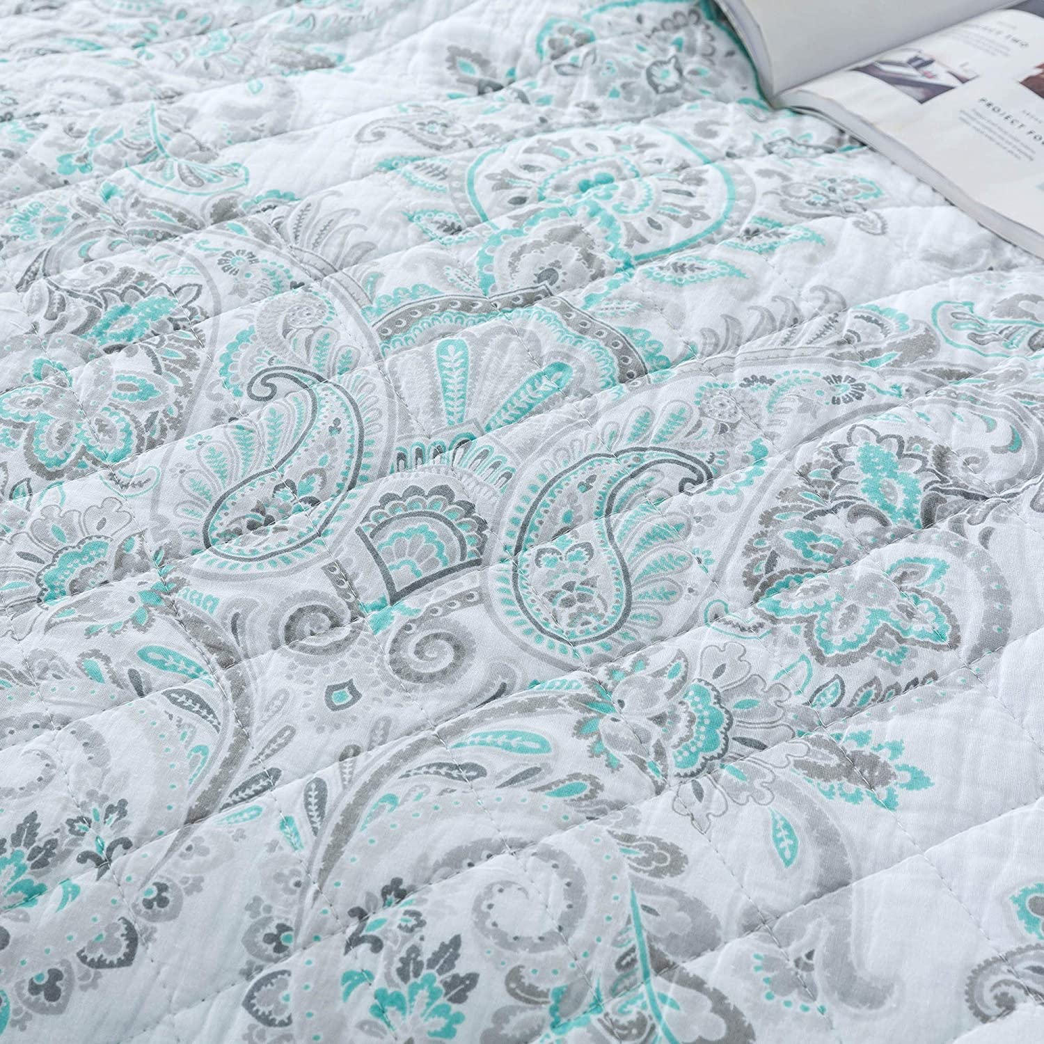 Kasentex Reversible Lightweight Cotton Floral Bedding Set Twin/Queen/King - Comfortable Home Bedding
