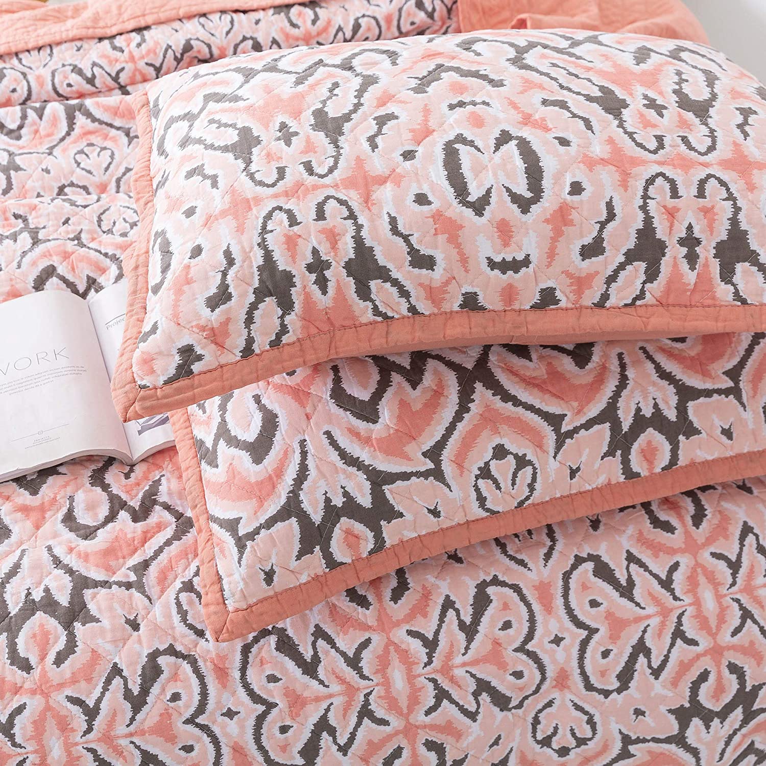 Kasentex Reversible Lightweight Cotton Floral Bedding Set Twin/Queen/King - Comfortable Home Bedding