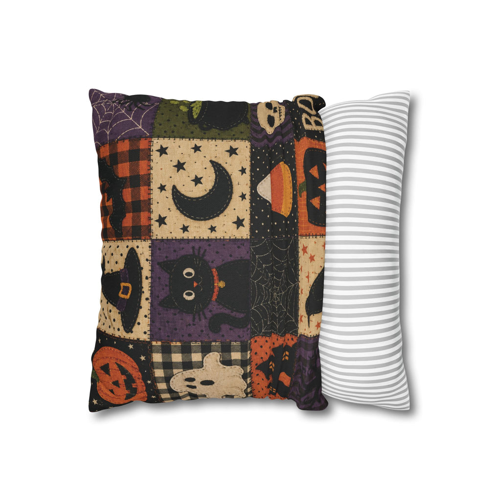 Halloween Spooky Cat, Candy Corn & Pumpkin Pillow Cover