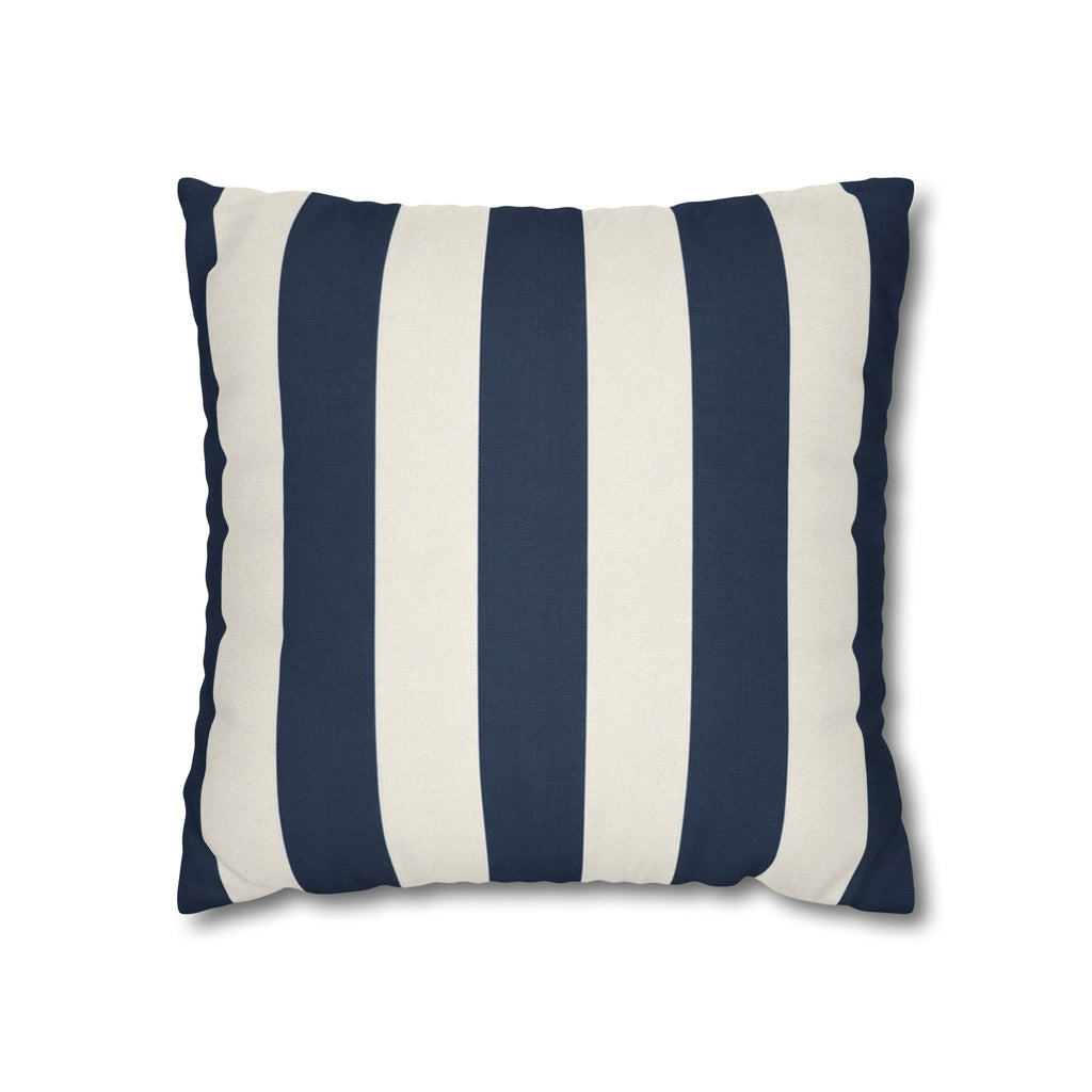 Navy Blue and White Striped Pillowcase