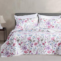 Kasentex Reversible Lightweight Floral Quilt Set - Soft All Season Bedspread Coverlet