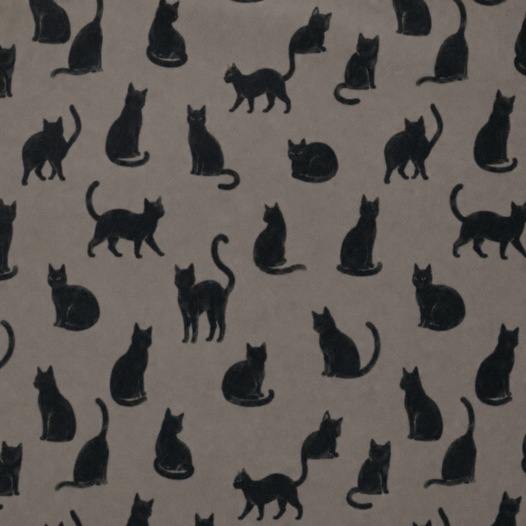 Black Cat Silhouette Pattern Sherpa Fleece Blanket | Halloween Blanket