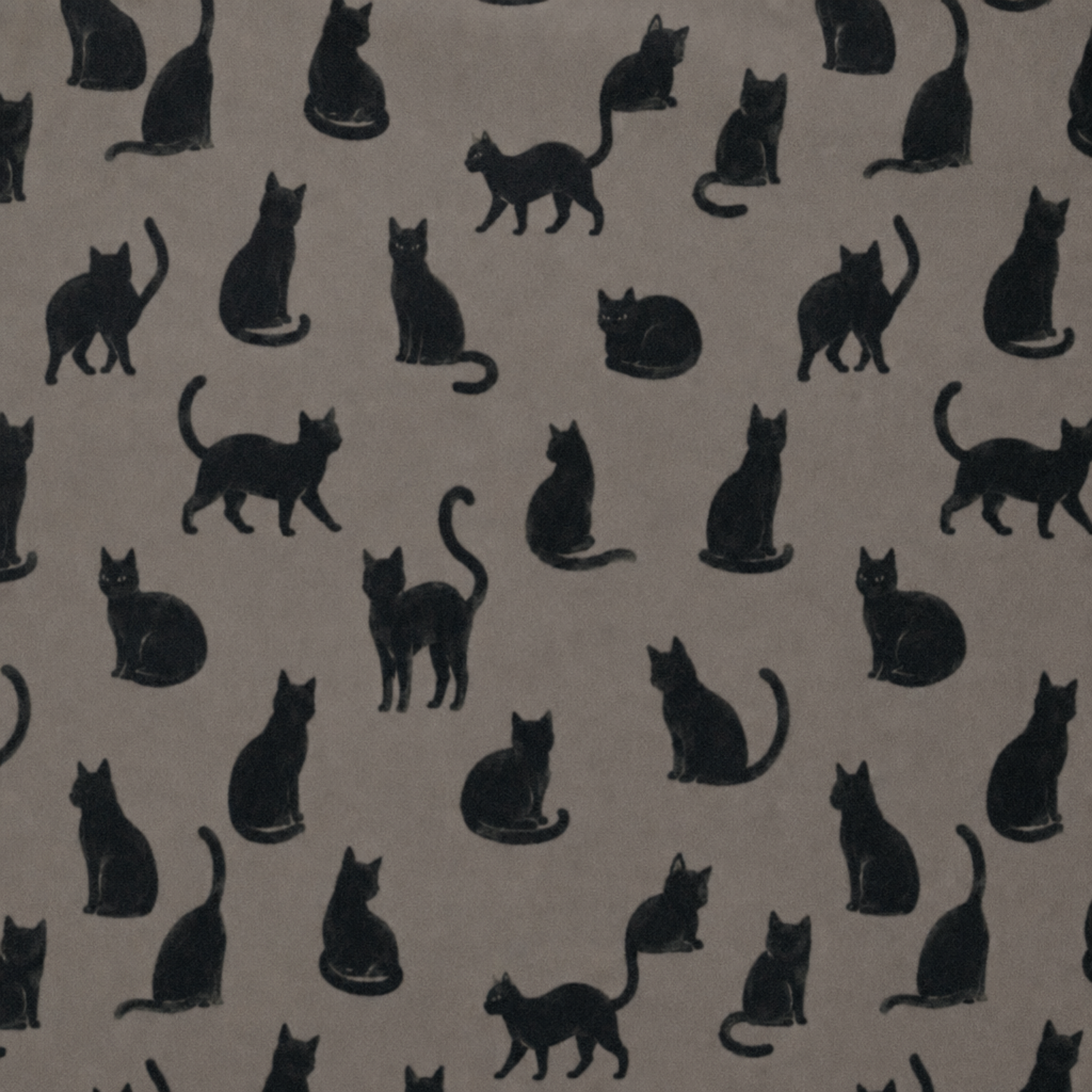 Black Cat Silhouette Pattern Sherpa Fleece Blanket | Halloween Blanket