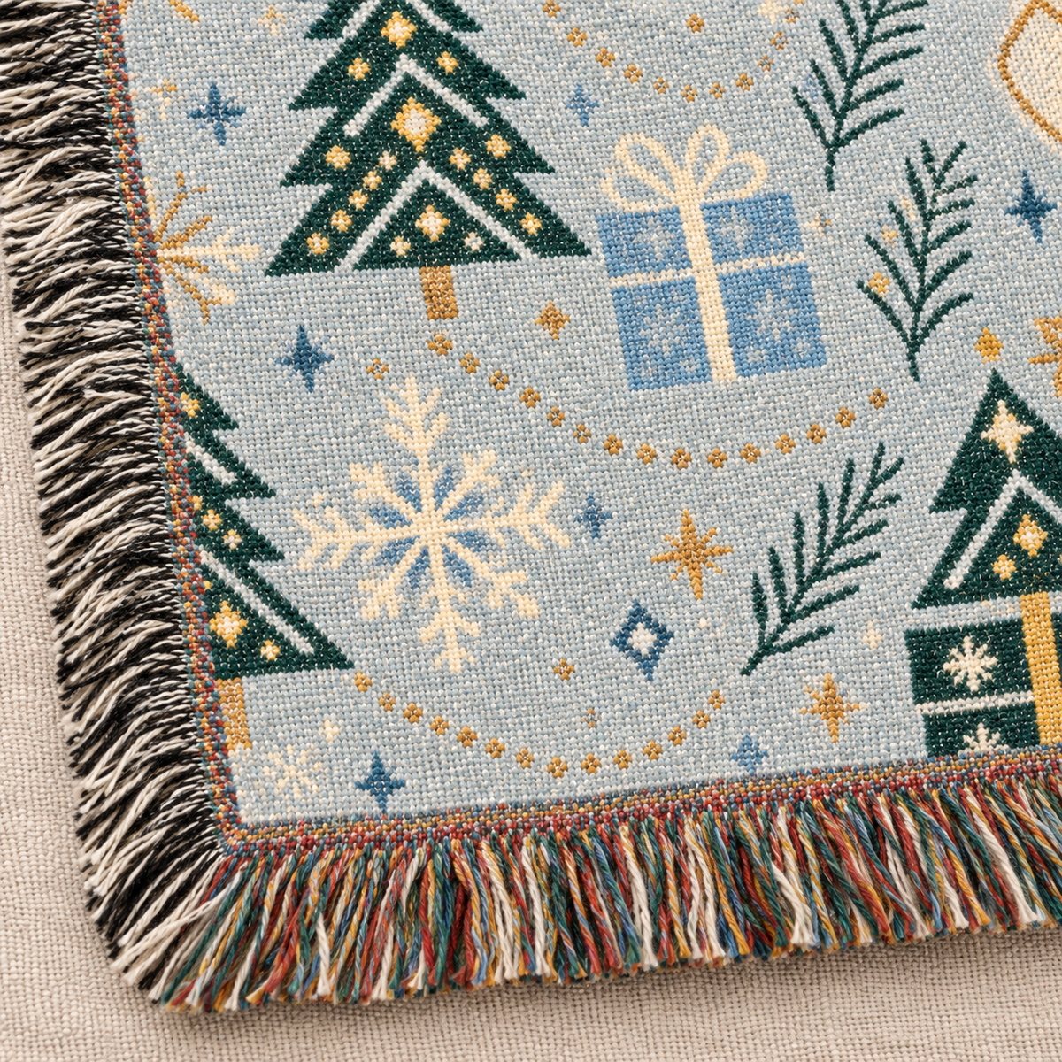 Personalized Christmas Woven Blanket