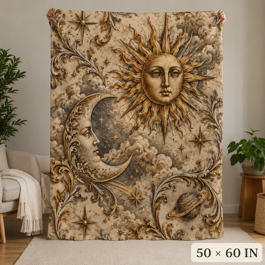 Celestial Sun and Moon Sherpa Throw