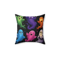 Cute Colorful Ghosts Square Pillow
