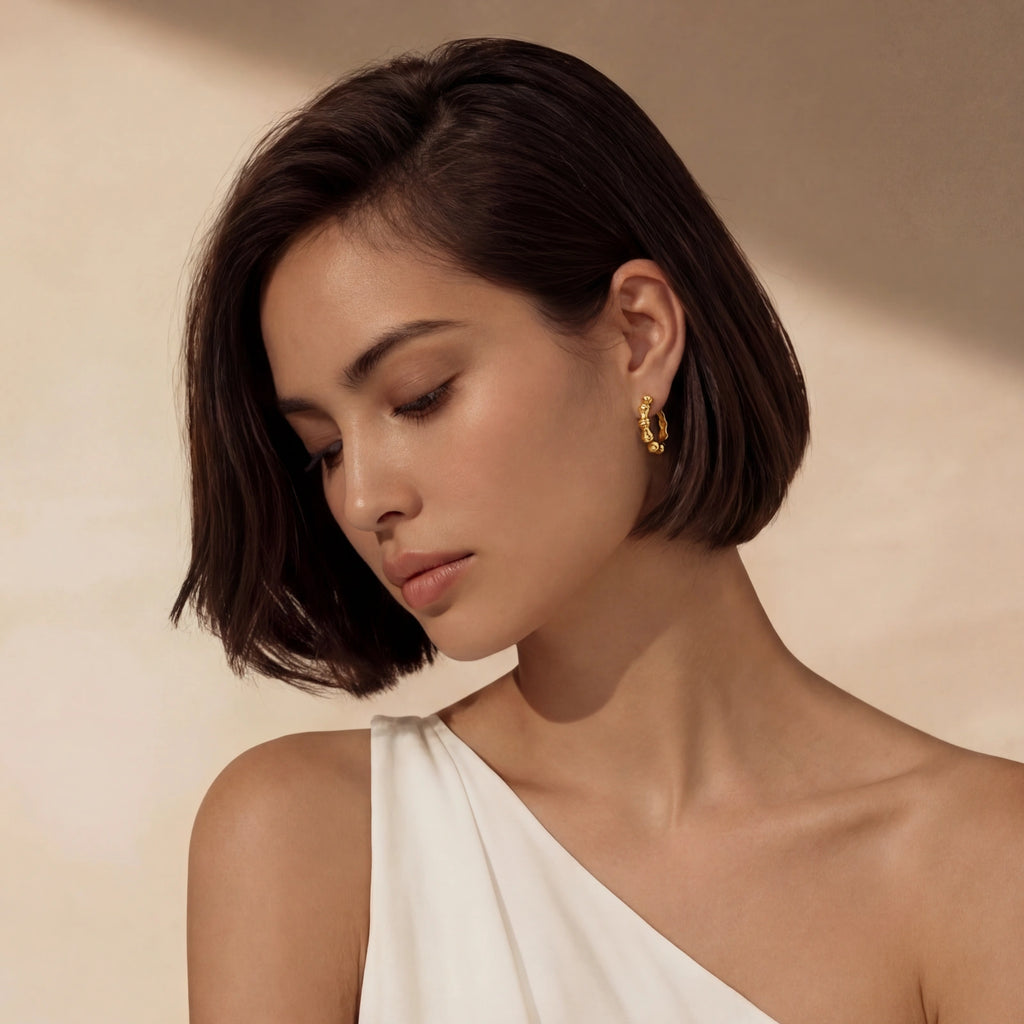 Bamboo Segment Hoops | Doe and Kin