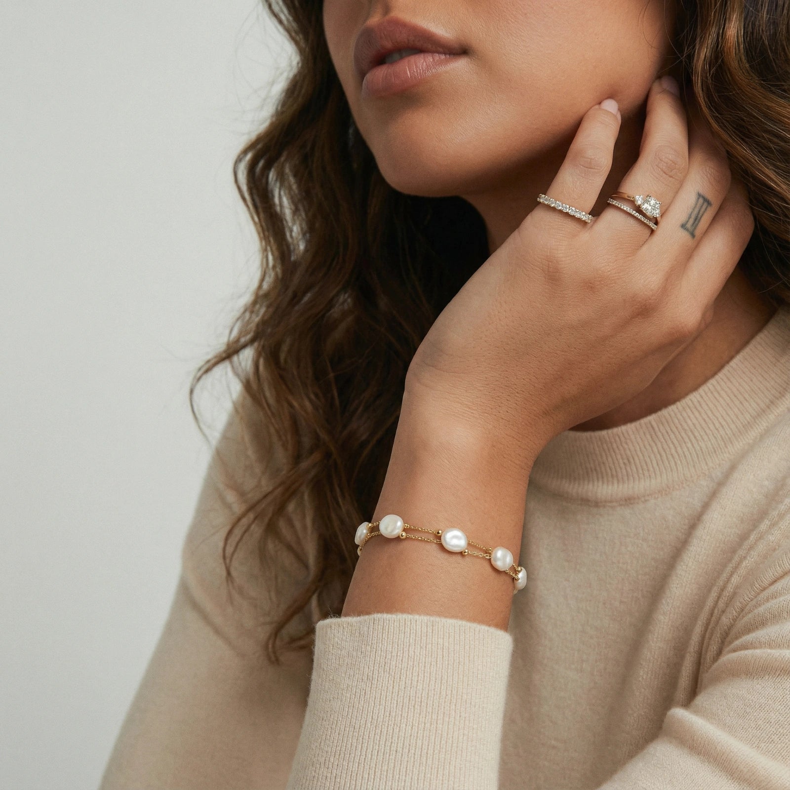 Baroque Pearl Layered Bracelet by Fliora