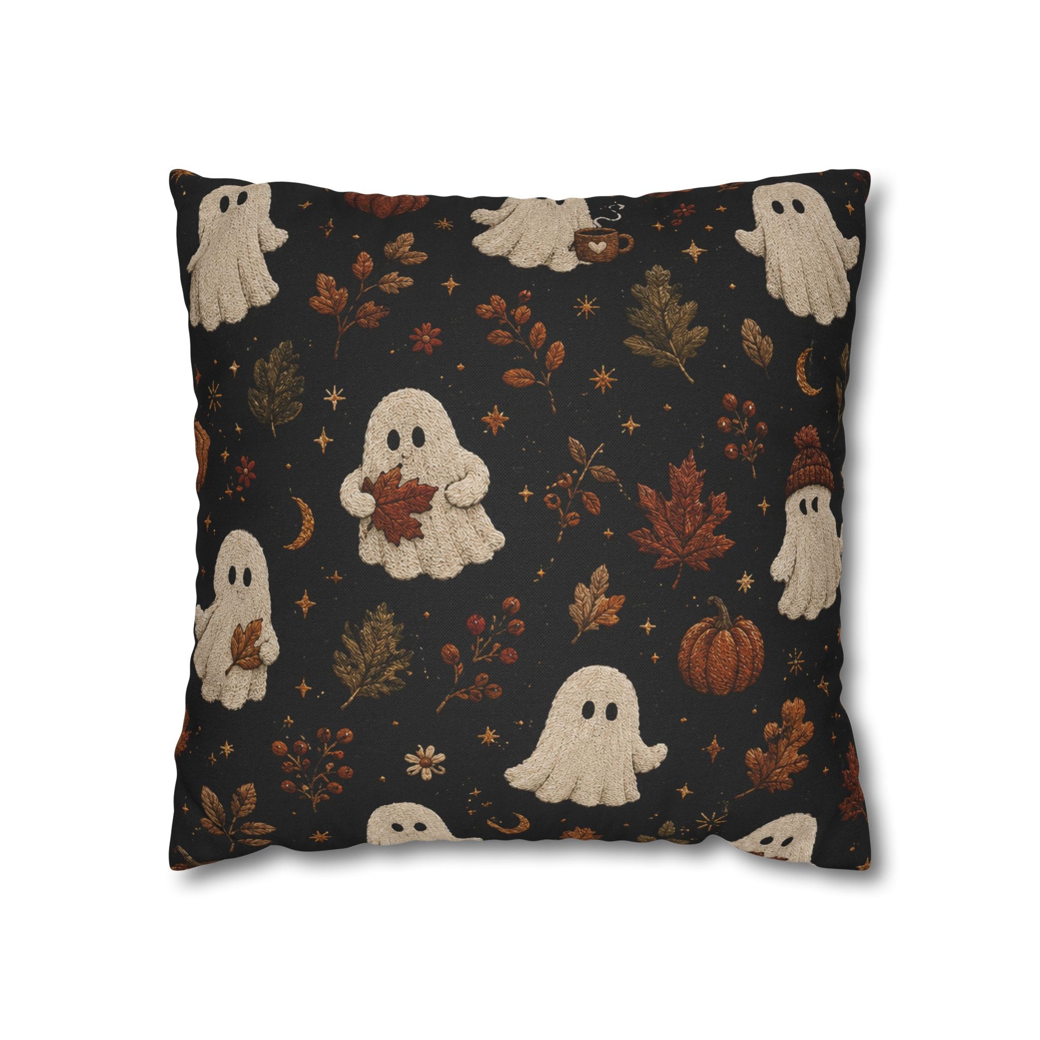 Cute Ghosts and Autumn Leaves Pillowcase