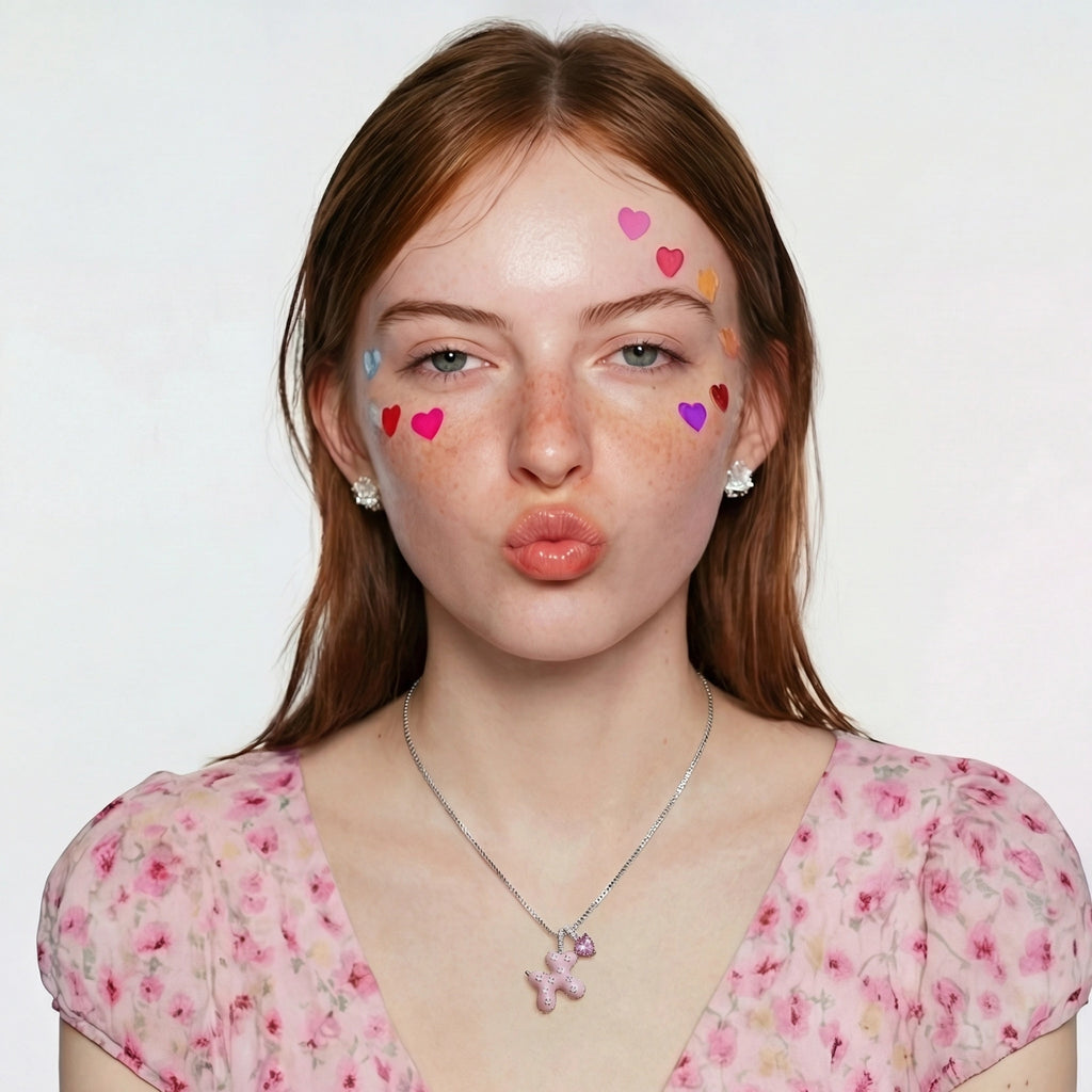 Pink Cross Heart Necklace | Doe and Kin