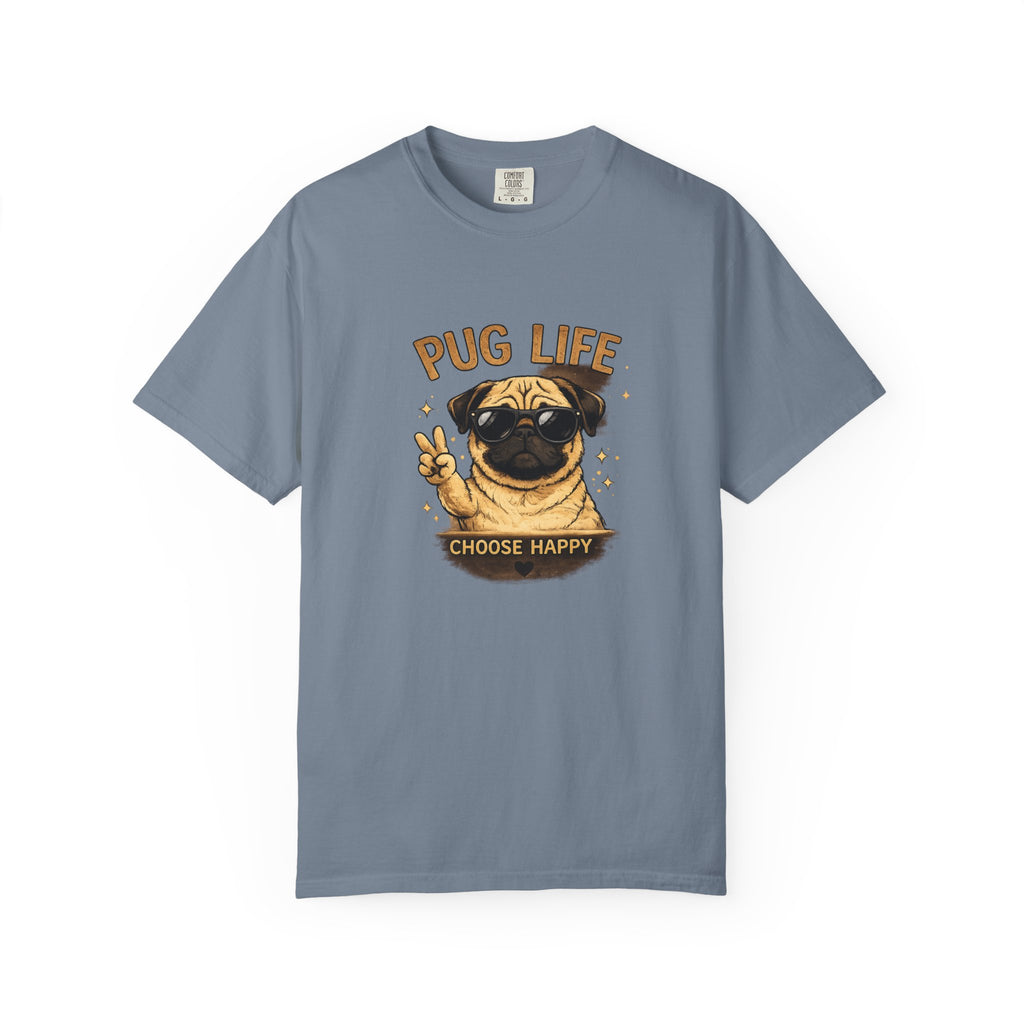 Pug T-Shirt — "Choose Happy" Cute Pug Graphic Tee