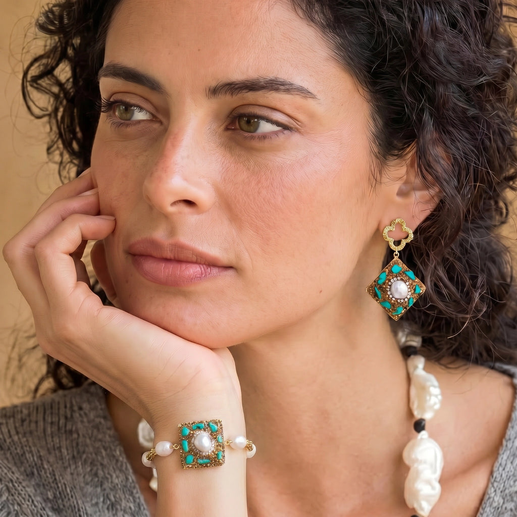 Moroccan Dreams Drop Earrings by Fliora
