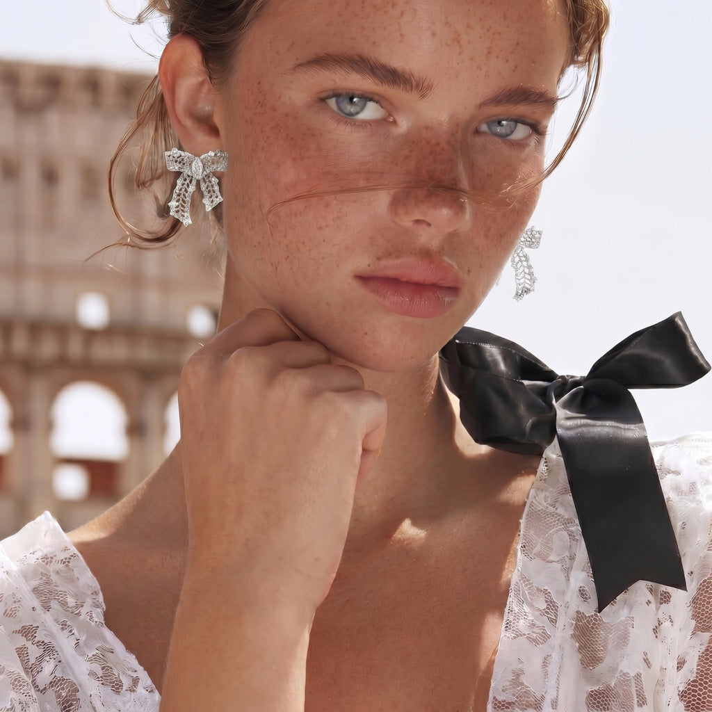 Crystal Bow Earrings | Doe and Kin