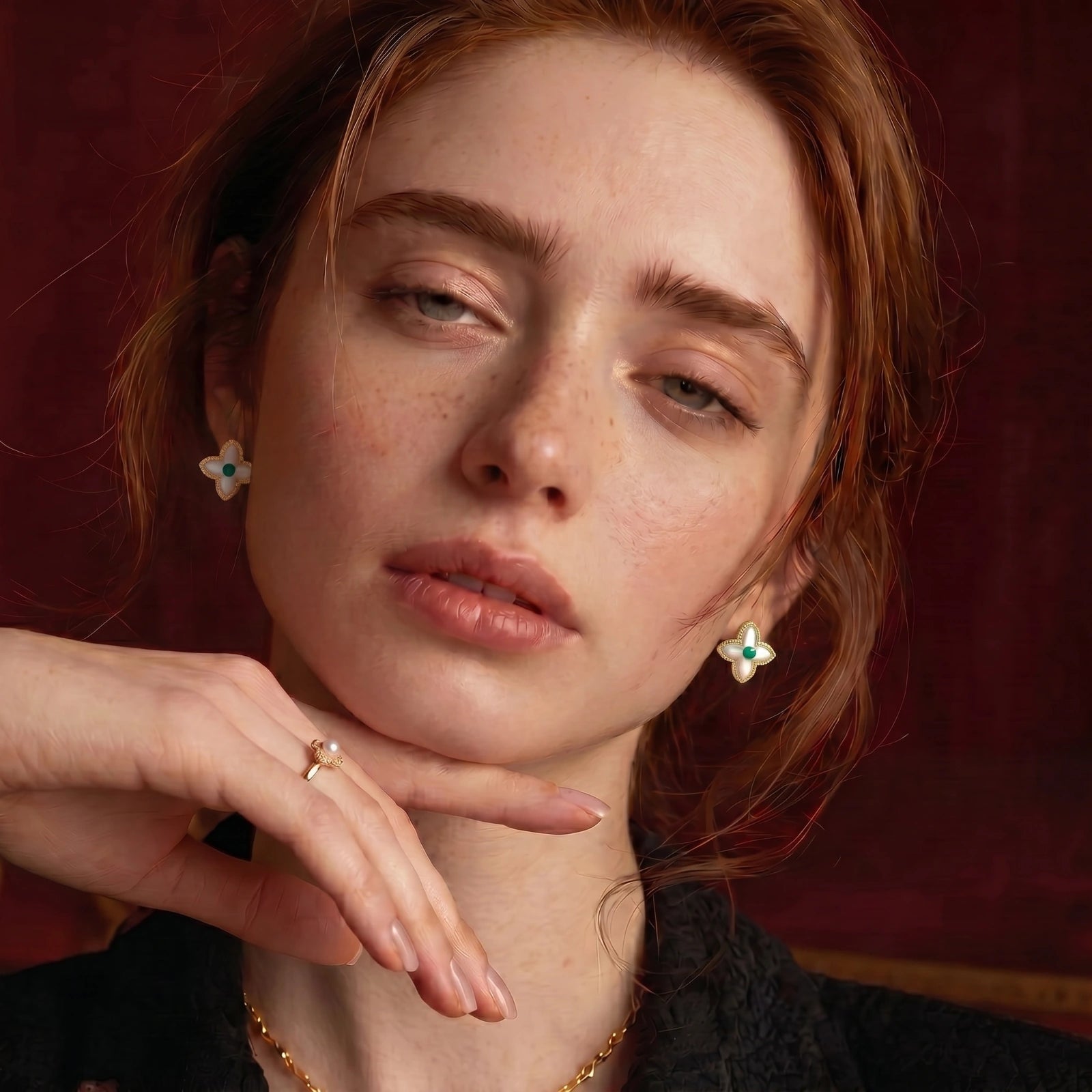 Lucky Clover Pearl Studs | Doe and Kin
