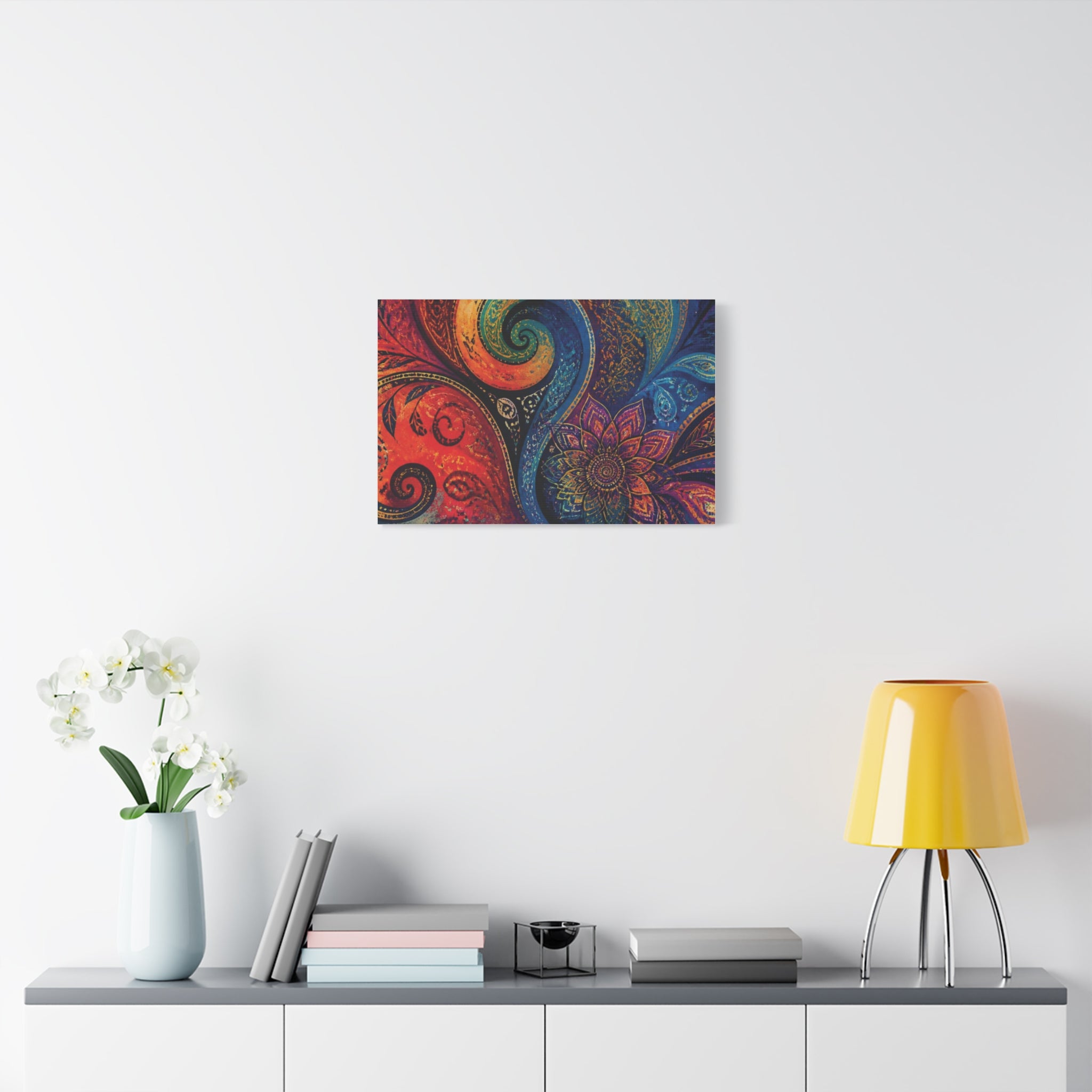 Colorful Paisley Mandala Wall Art Print | Abstract Wall Art