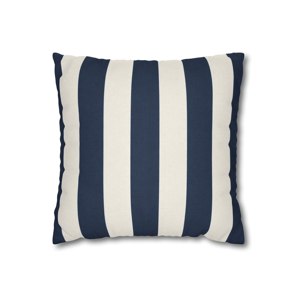 Navy Blue and White Striped Pillowcase