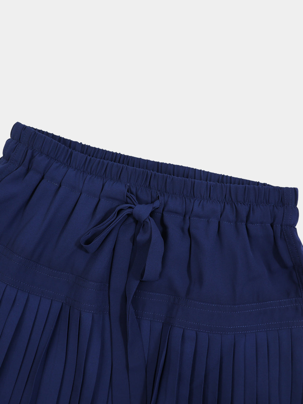 Chiffon Drop Waist Pleat Skirt-Navy