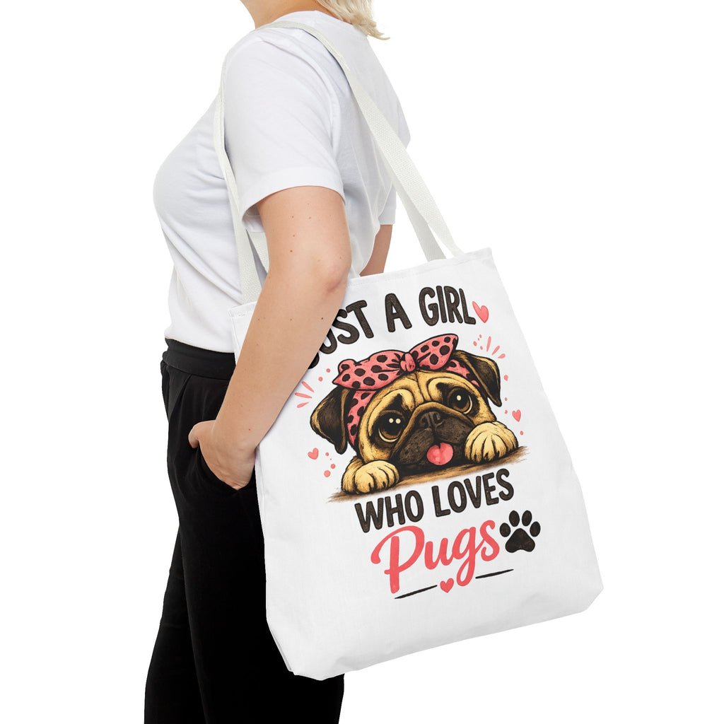 Just A Girl Who Loves Pugs Tote Bag — Cute Pug Lover Gift