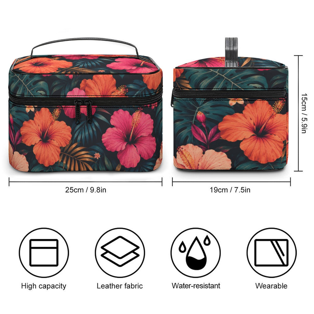 Midnight Hibiscus Toiletry Organizer Bag