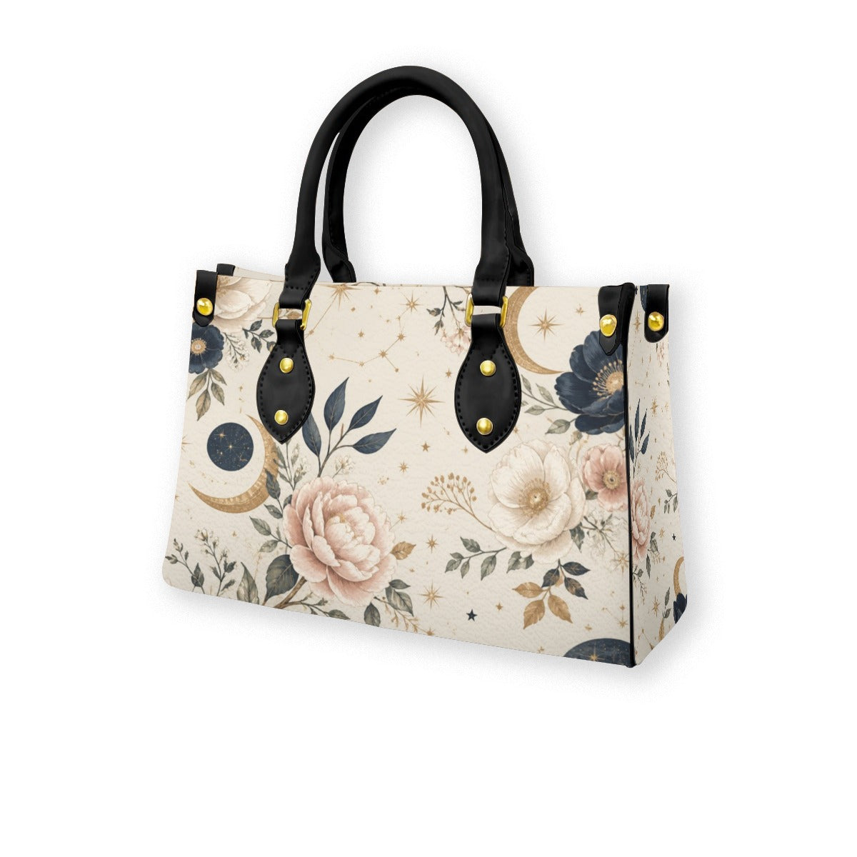 Elegant Celestial Floral Satchel Handbag