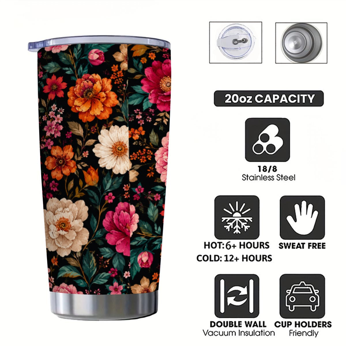 Wildflower Noir Tumbler