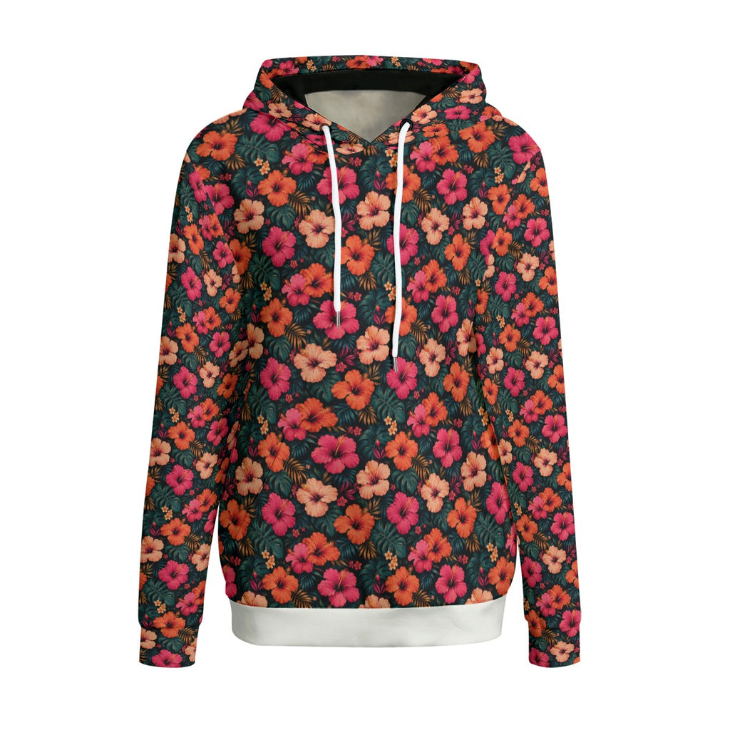 Midnight Hibiscus Pullover Hoodie