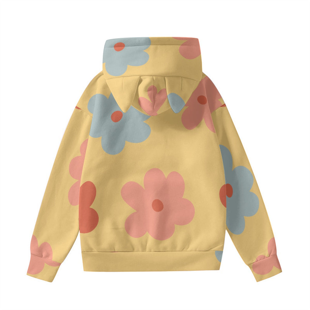 All-Over Print Women’s Hoodie With Decorative Ears