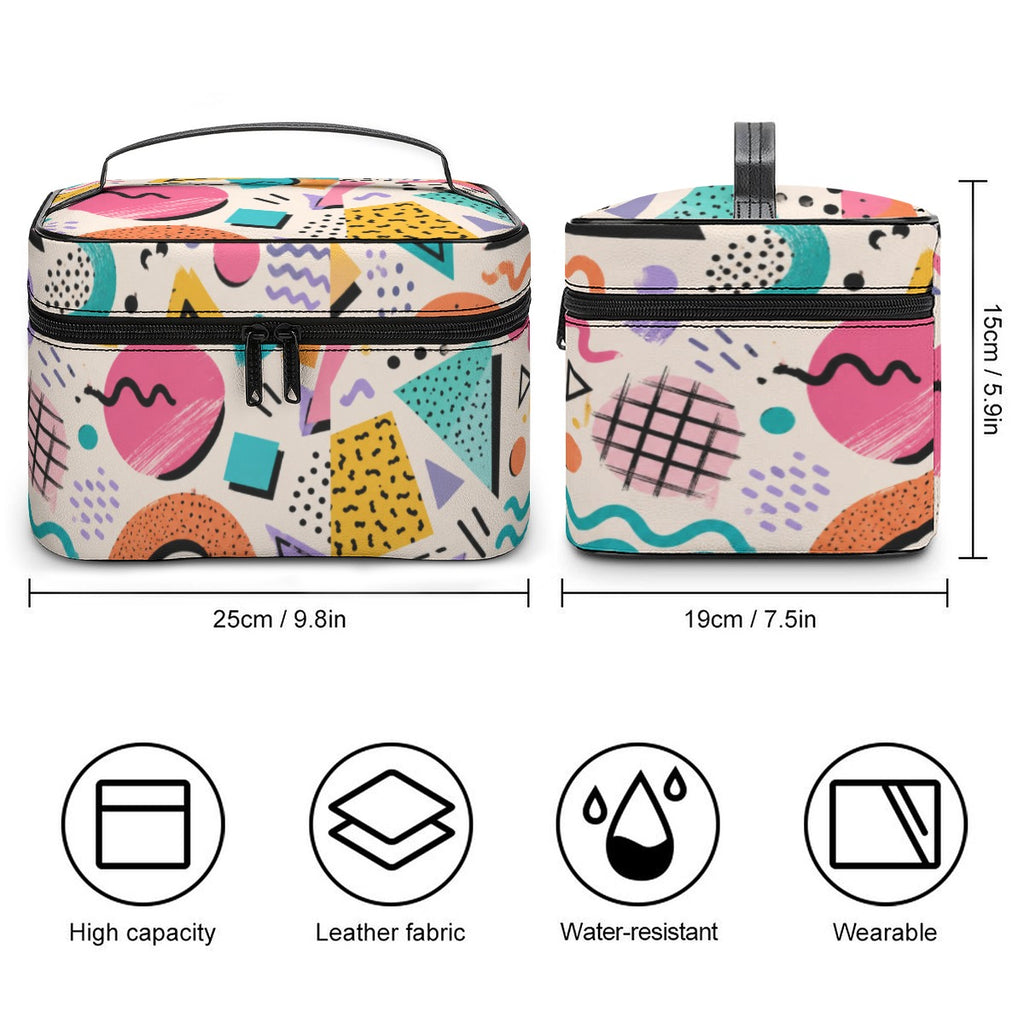 80's Inspired Memphis Toiletry Organizer Bag
