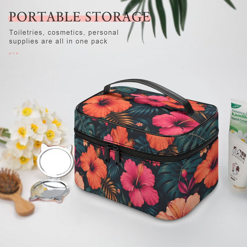 Midnight Hibiscus Toiletry Organizer Bag