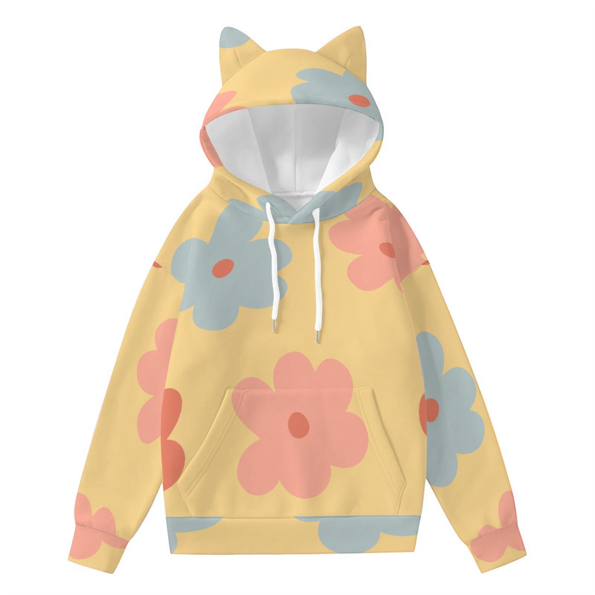 All-Over Print Women’s Hoodie With Decorative Ears
