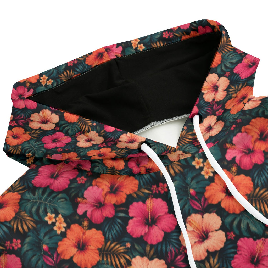 Midnight Hibiscus Pullover Hoodie