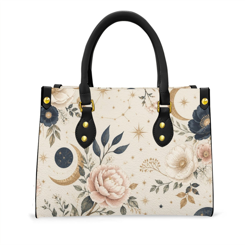 Elegant Celestial Floral Satchel Handbag