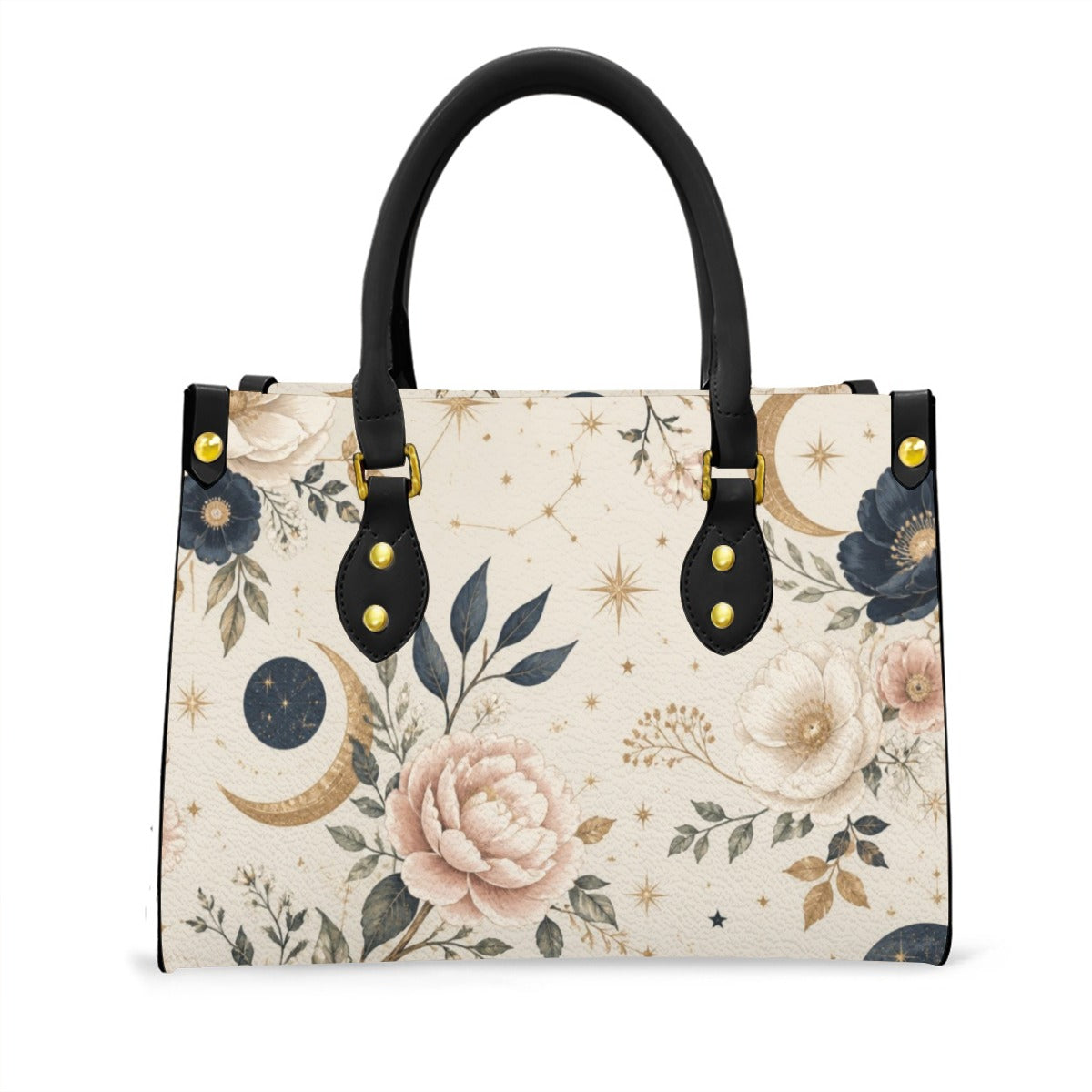 Elegant Celestial Floral Satchel Handbag