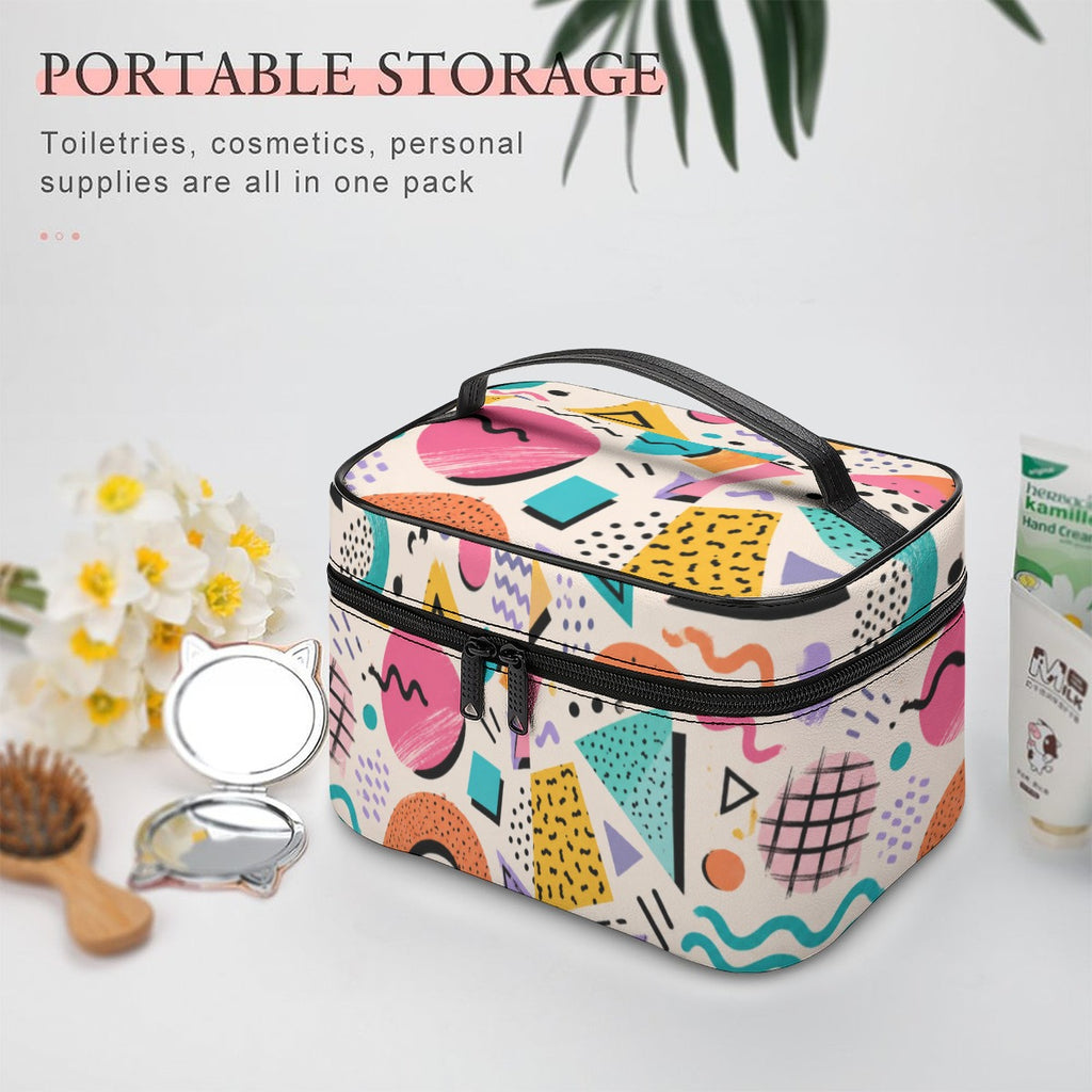 80's Inspired Memphis Toiletry Organizer Bag