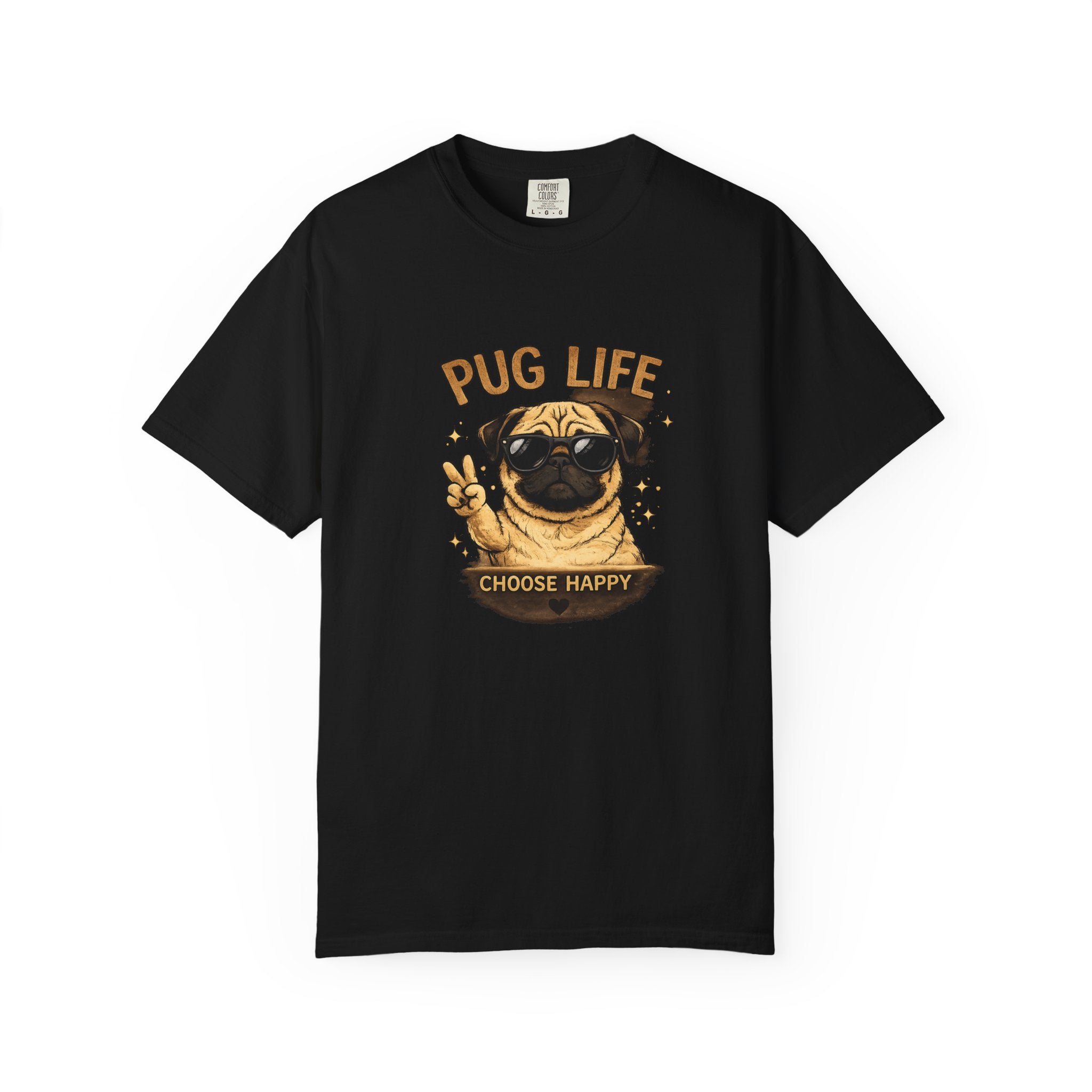 Pug T-Shirt — "Choose Happy" Cute Pug Graphic Tee