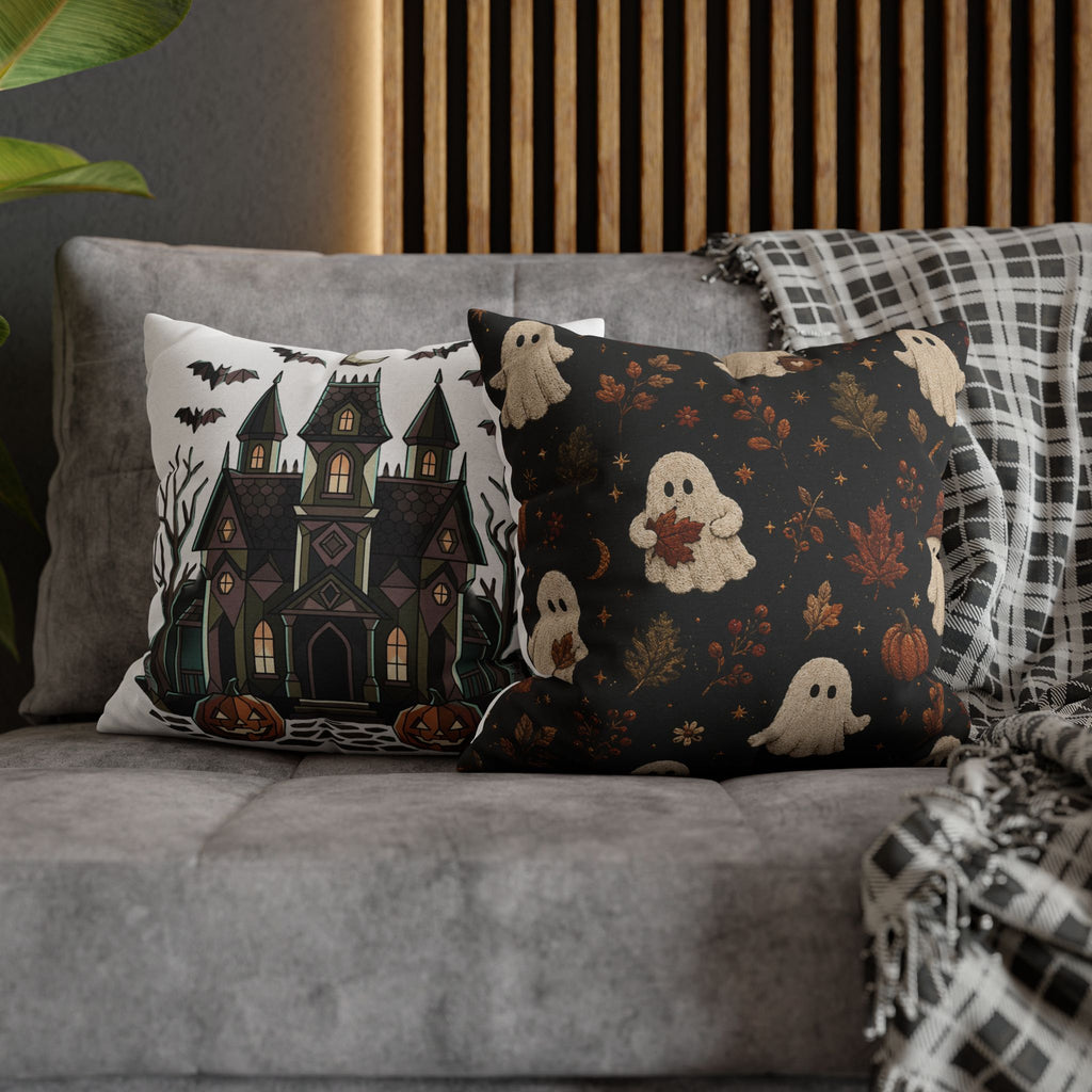 Cute Ghosts and Autumn Leaves Pillowcase