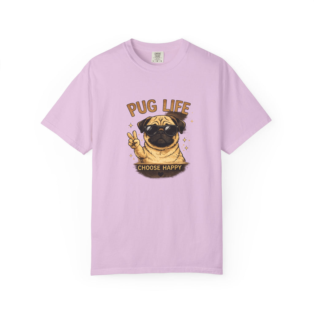 Pug T-Shirt — "Choose Happy" Cute Pug Graphic Tee