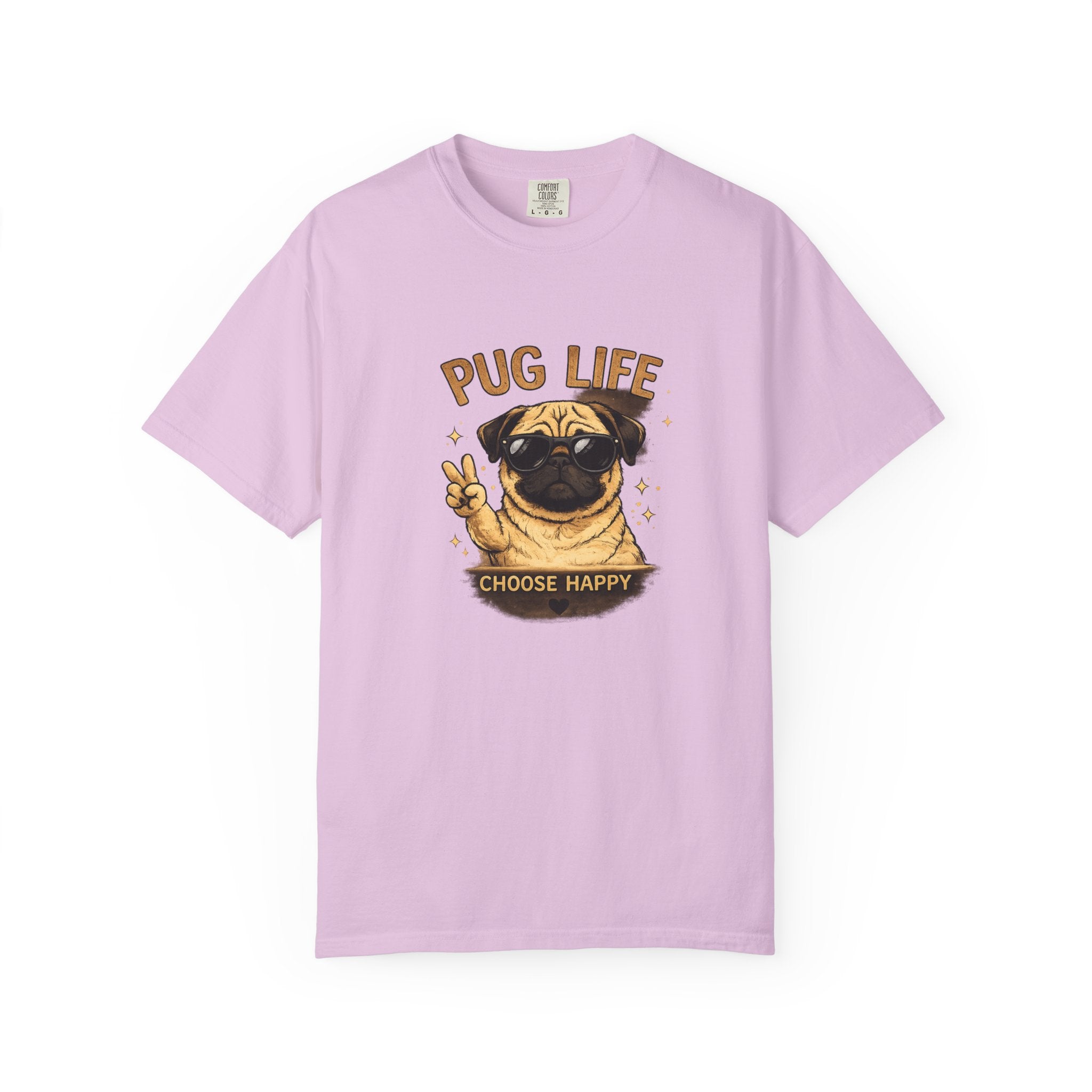 Pug T-Shirt — "Choose Happy" Cute Pug Graphic Tee