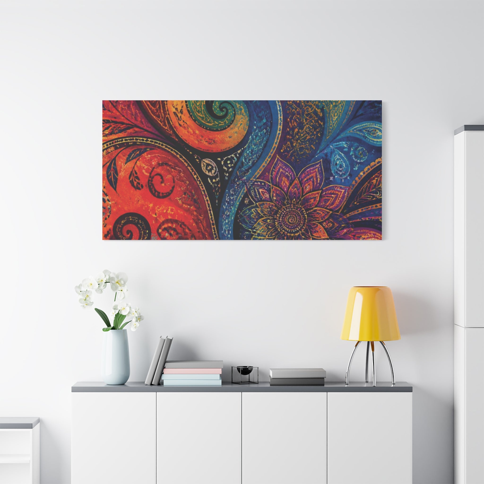Colorful Paisley Mandala Wall Art Print | Abstract Wall Art