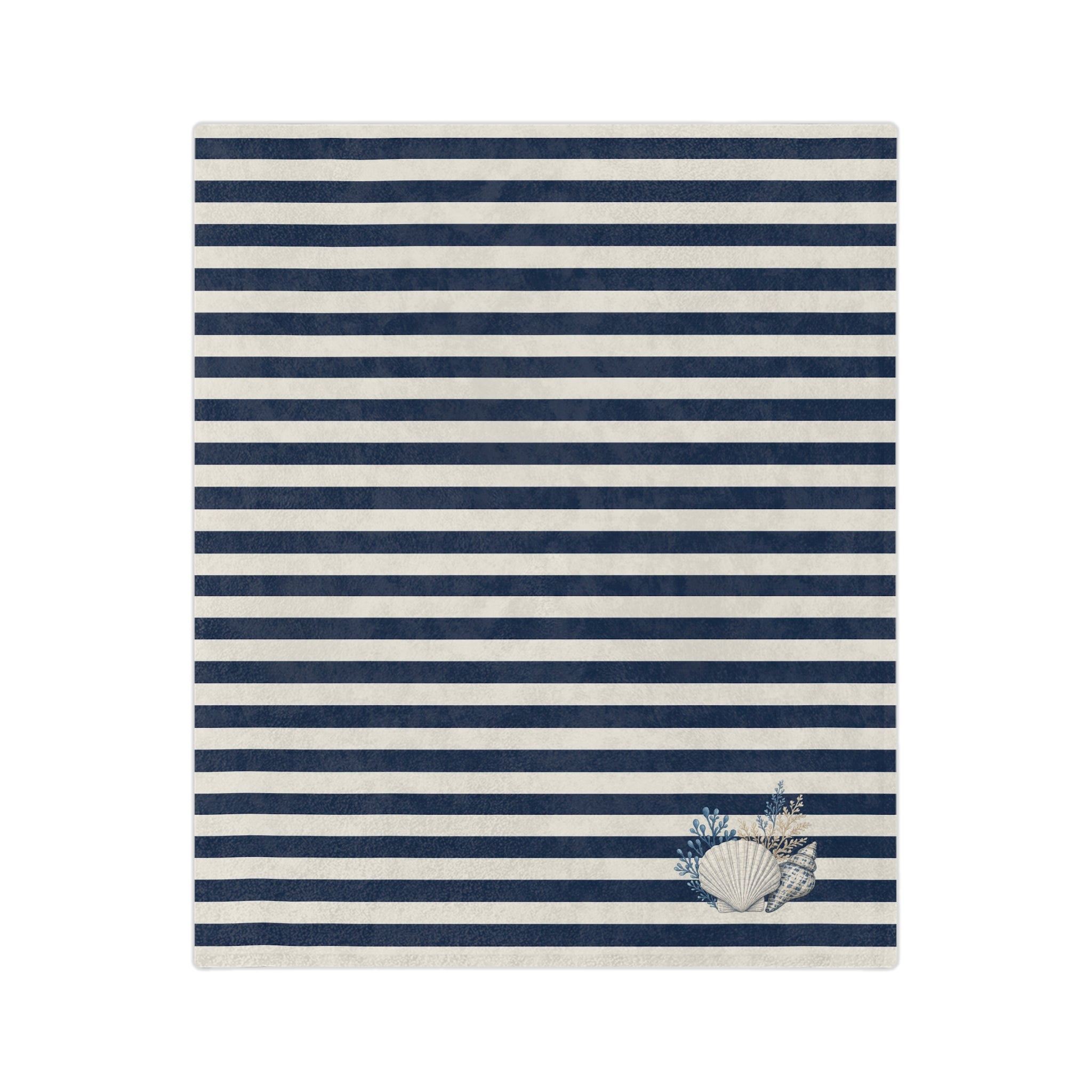 Nautical Striped Velveteen Microfiber Throw