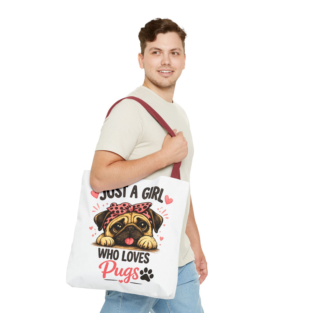 Just A Girl Who Loves Pugs Tote Bag — Cute Pug Lover Gift