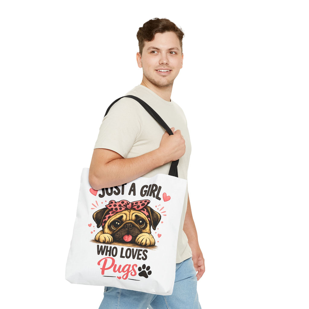 Just A Girl Who Loves Pugs Tote Bag — Cute Pug Lover Gift
