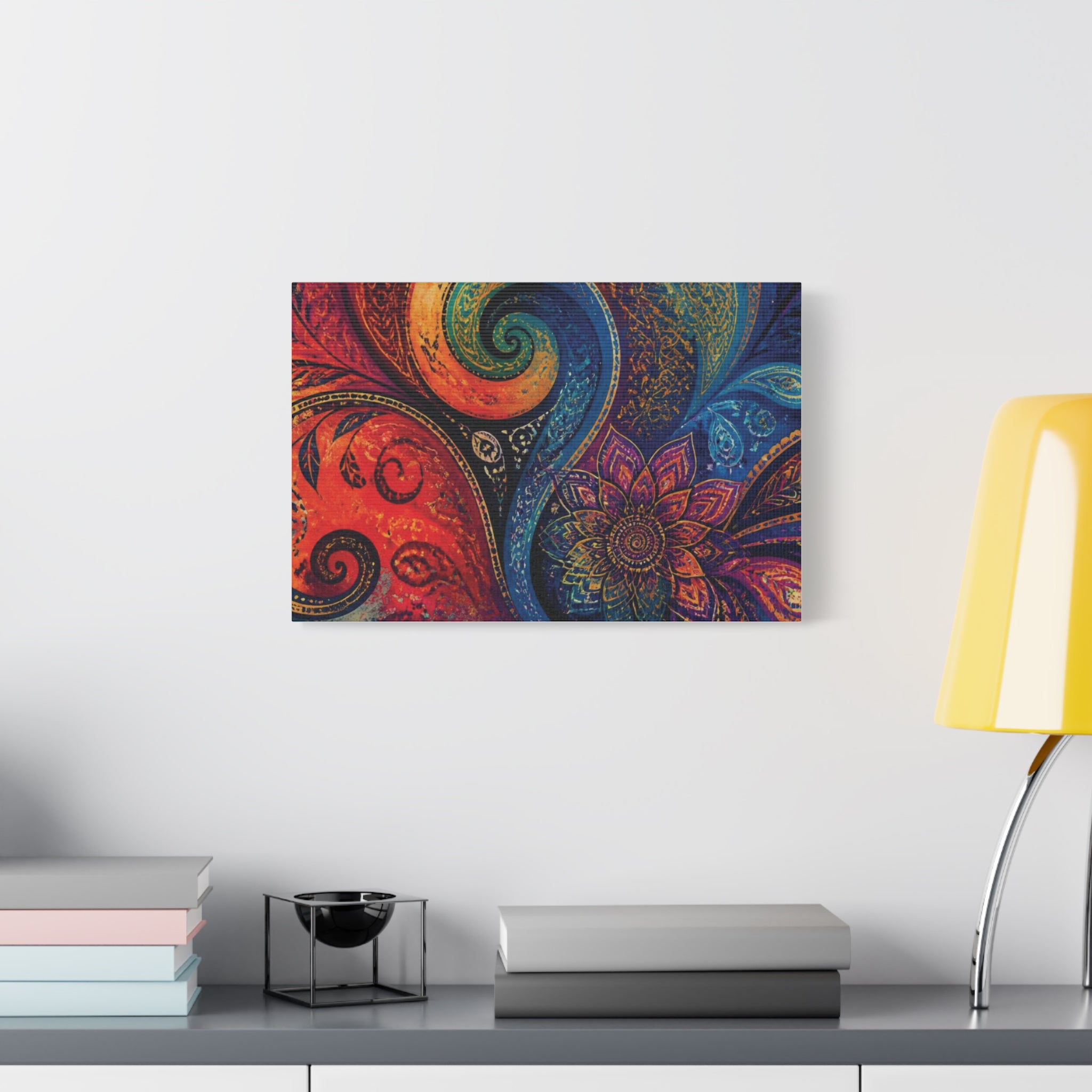 Colorful Paisley Mandala Wall Art Print | Abstract Wall Art