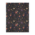 Celestial Double Sided Moon and Wildflowers Night Sky Throw