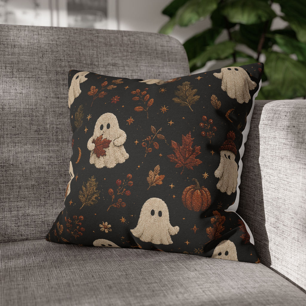 Cute Ghosts and Autumn Leaves Pillowcase
